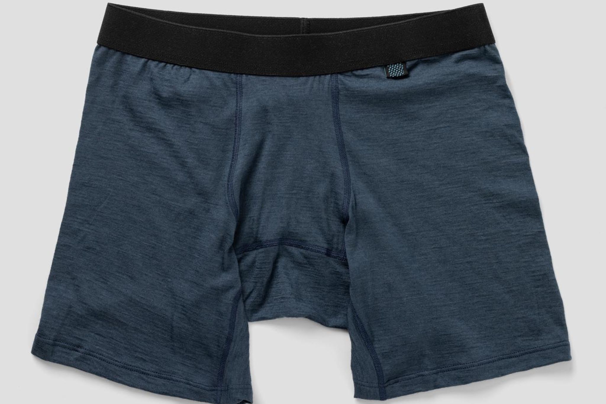 blue boxer briefs with black waistband