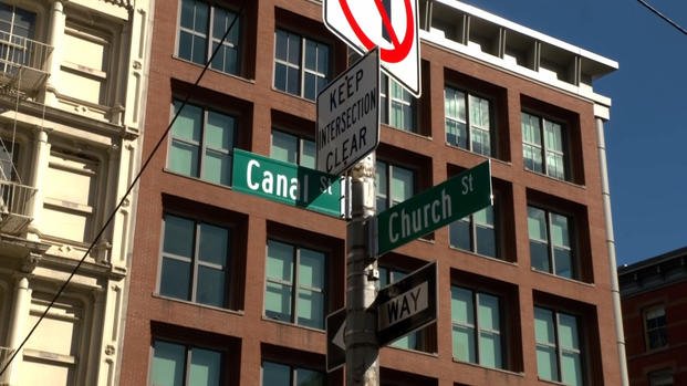 Canal and Church Streets Sign