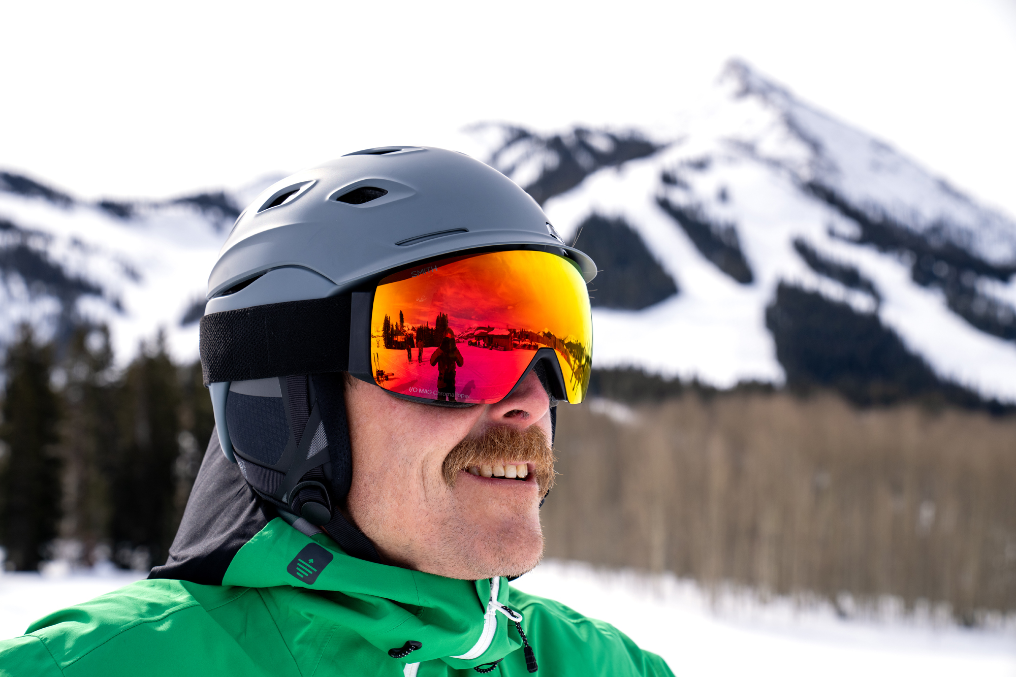 testing the Smith I/O MAG ChromaPop Snow Goggles