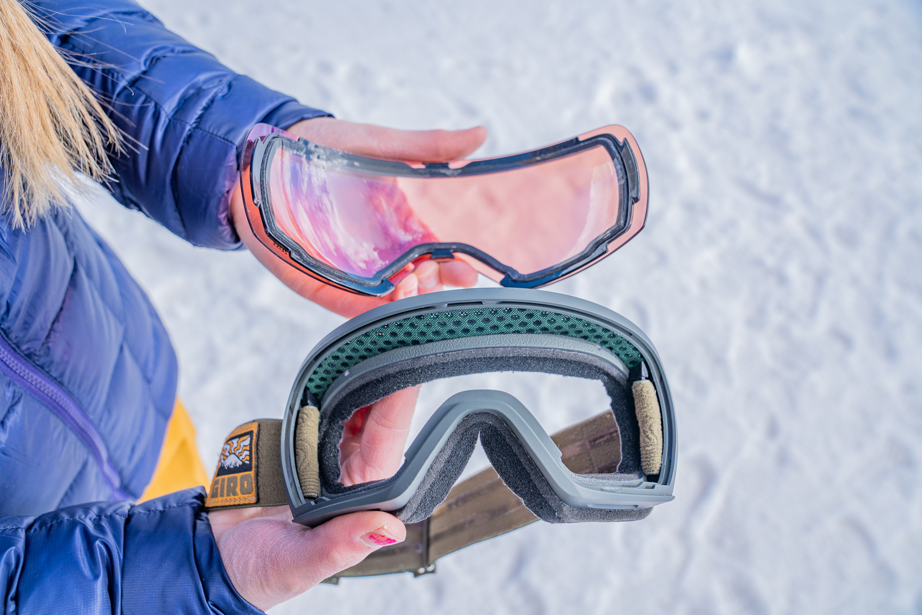 goggle frame with traditional attachment points