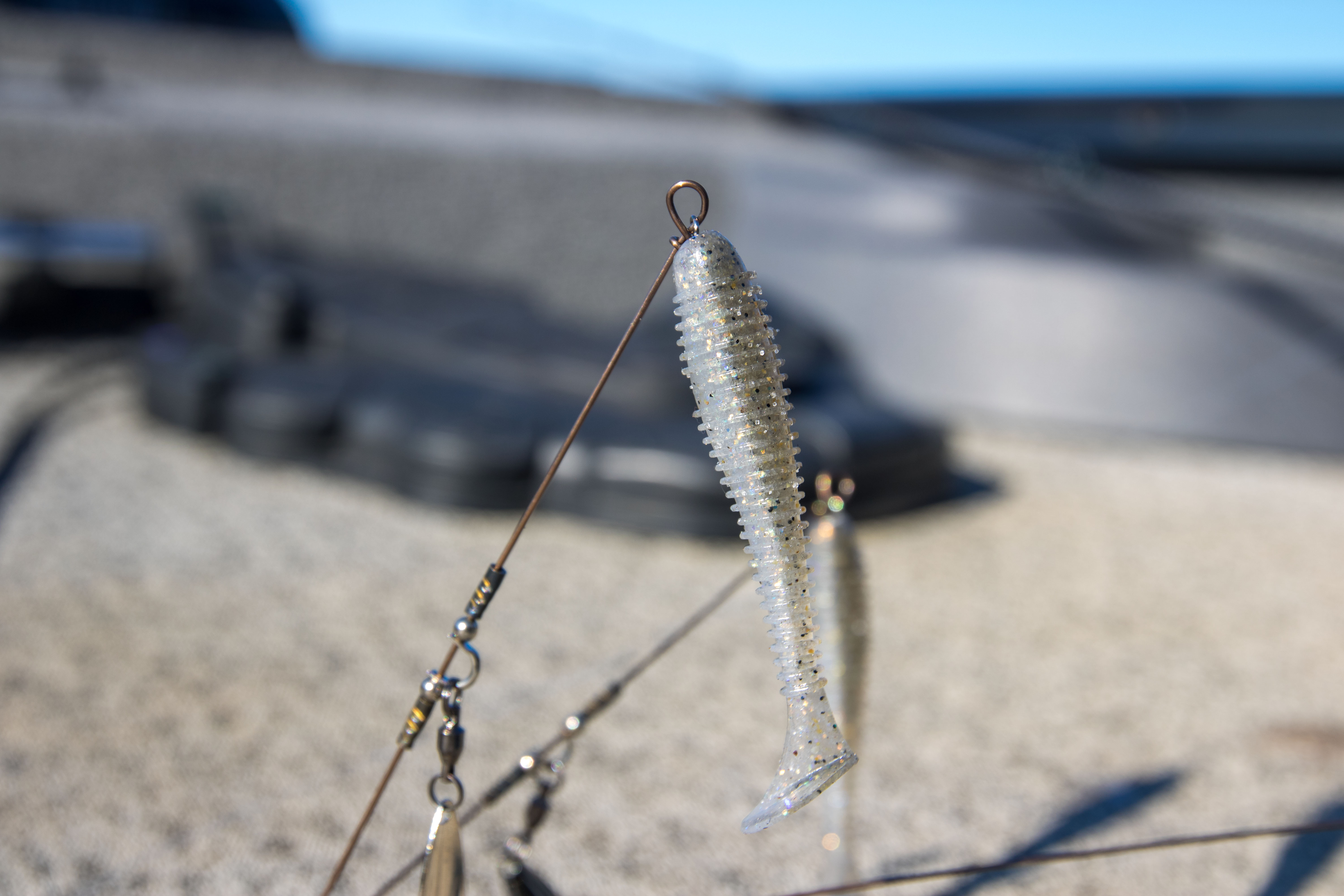 A swimbait on a "hitchhiker"