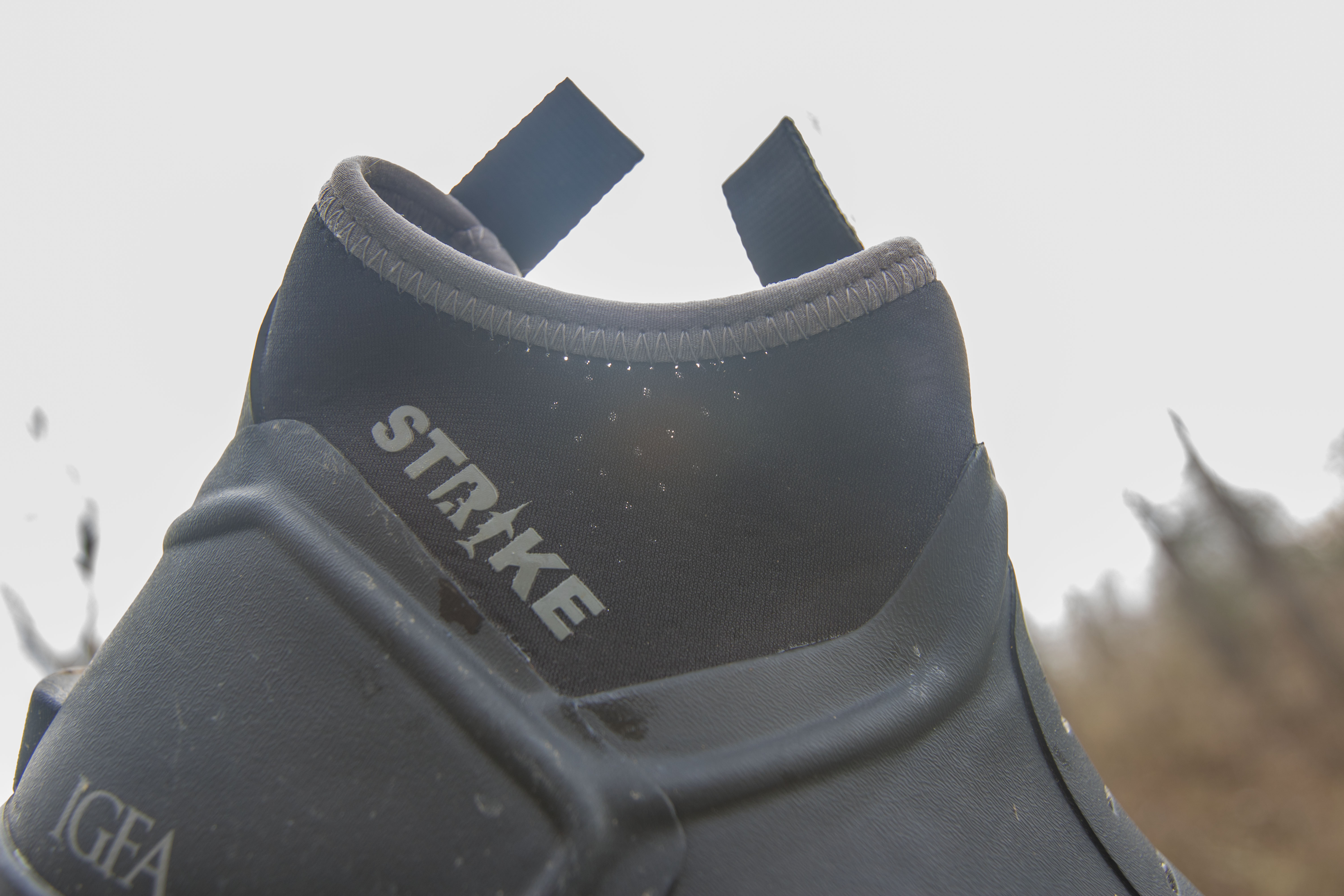 Perforated holes in the upper portion of a deck boot.
