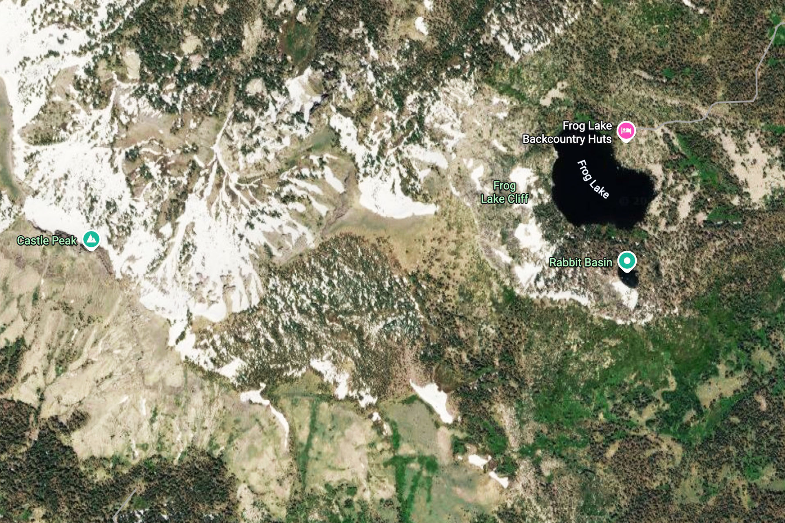 Frog Lake and Castle Peak area map.
