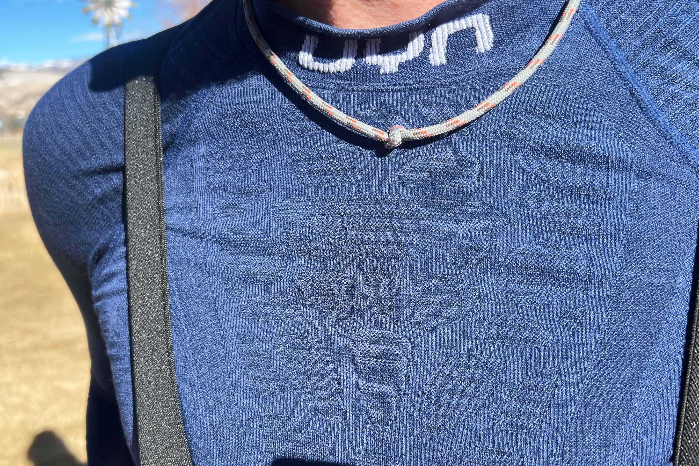 Man wearing UYN Baselayers under a hoody