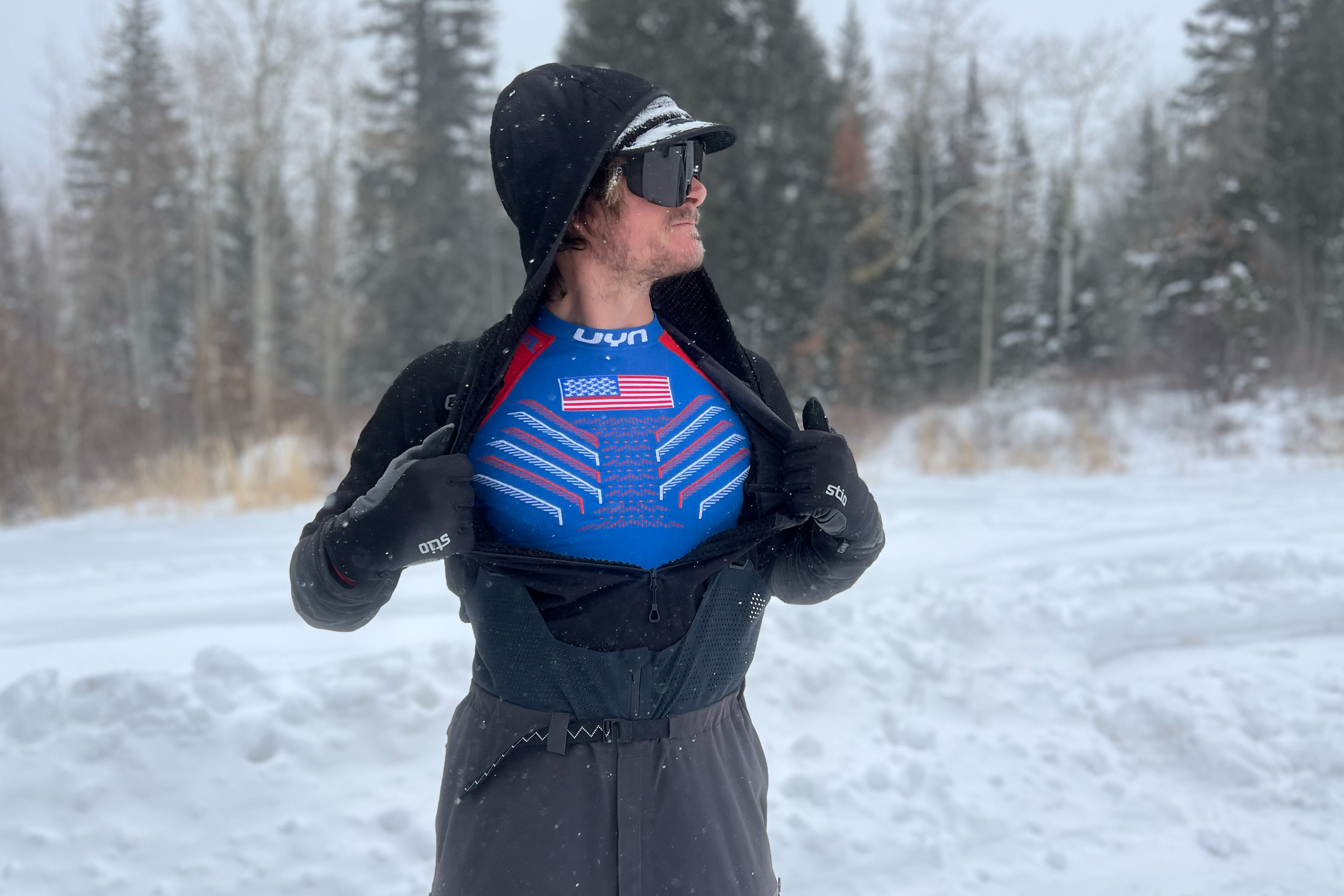 UYN base layers being worn by skier.