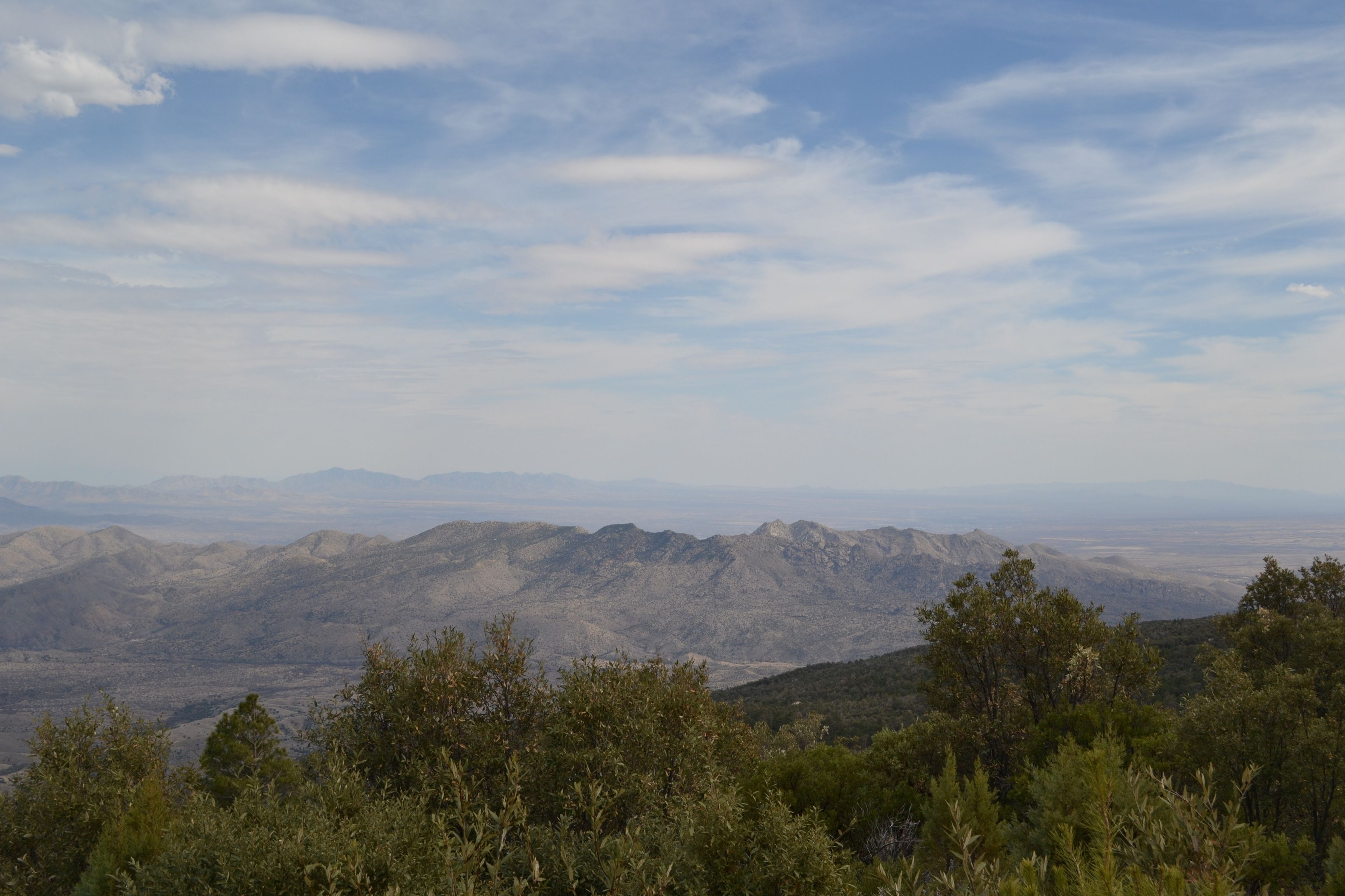 overview of mountains with blue sky