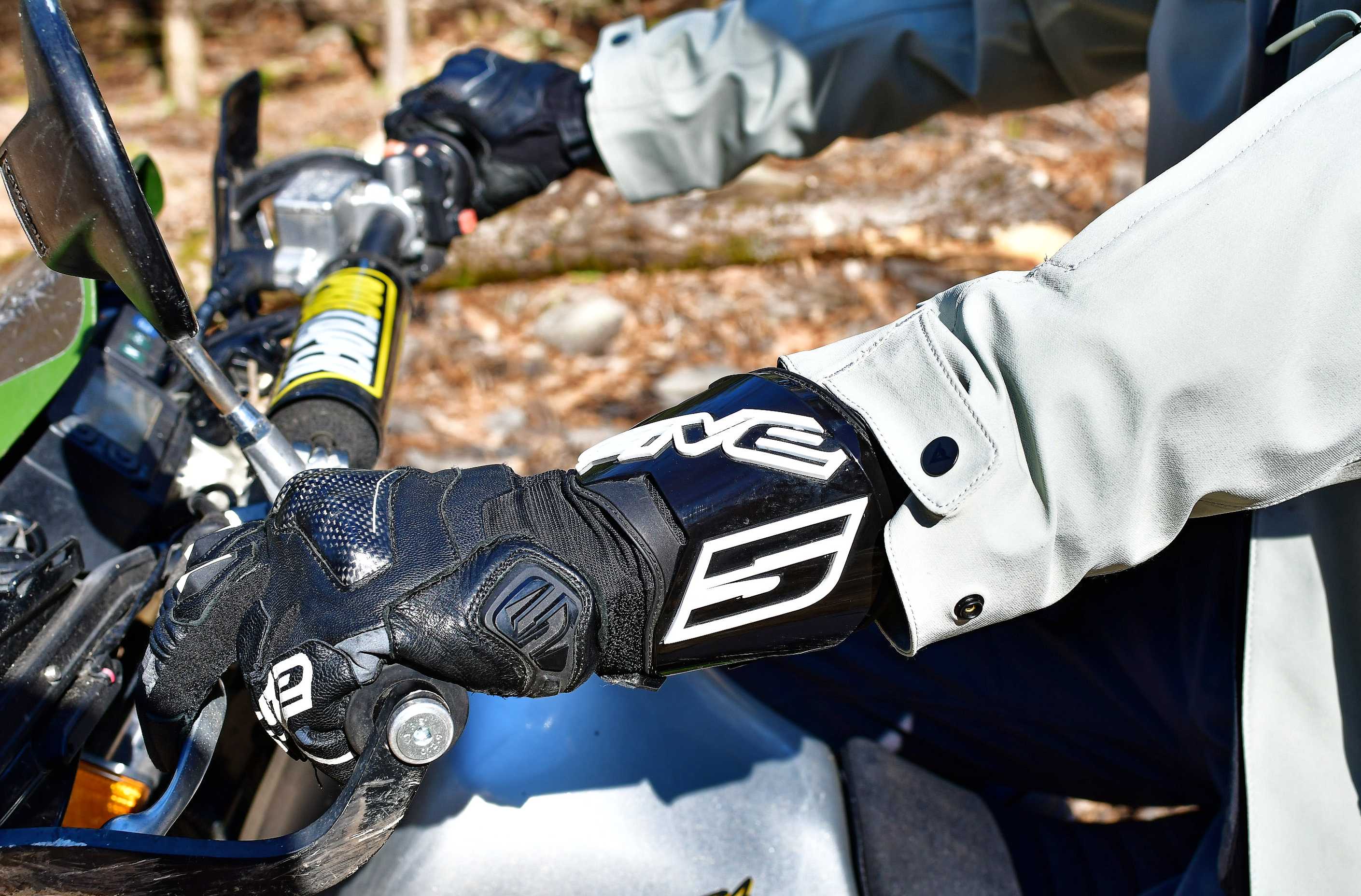 close up of moto glove 