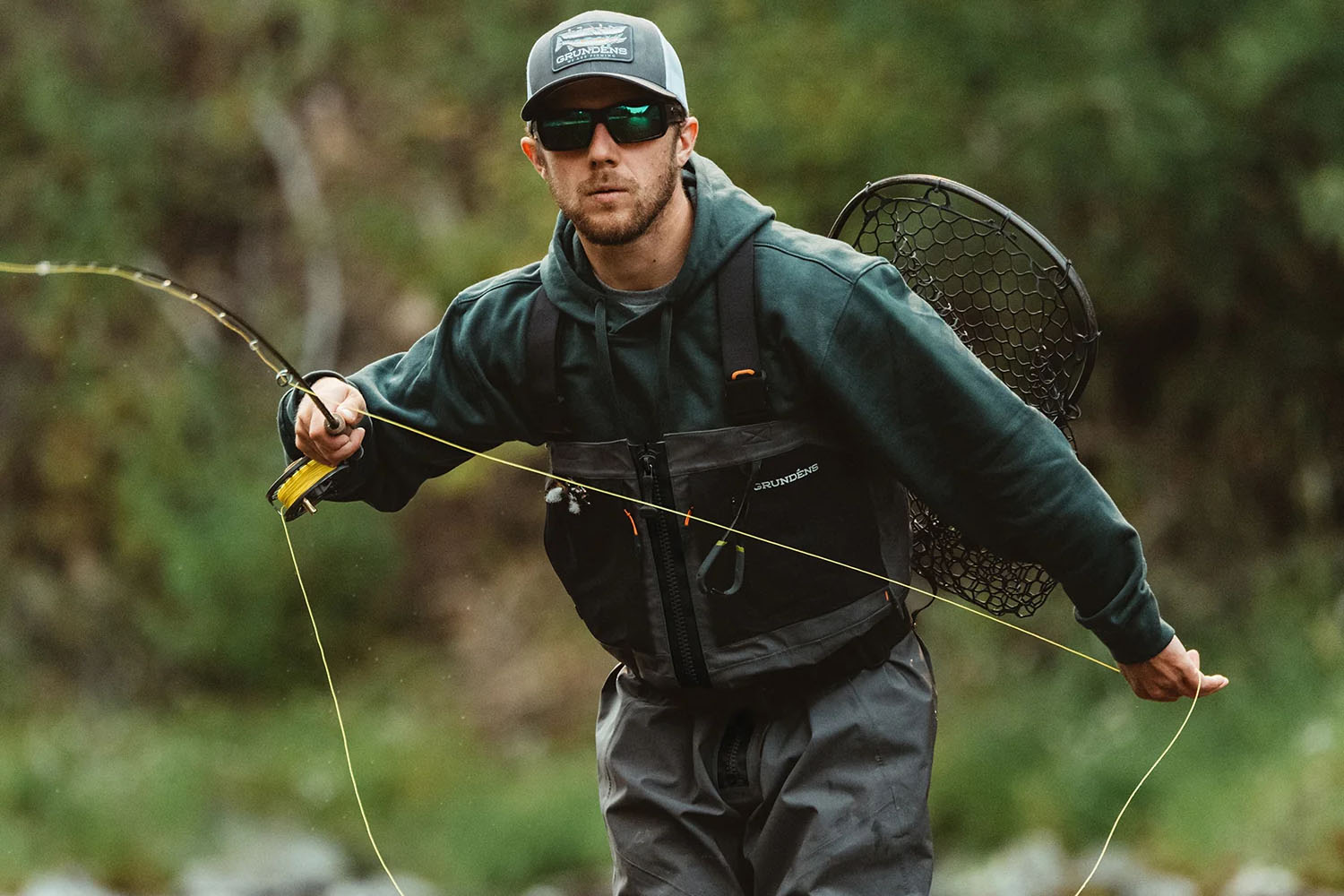 A fly angler making a cast.