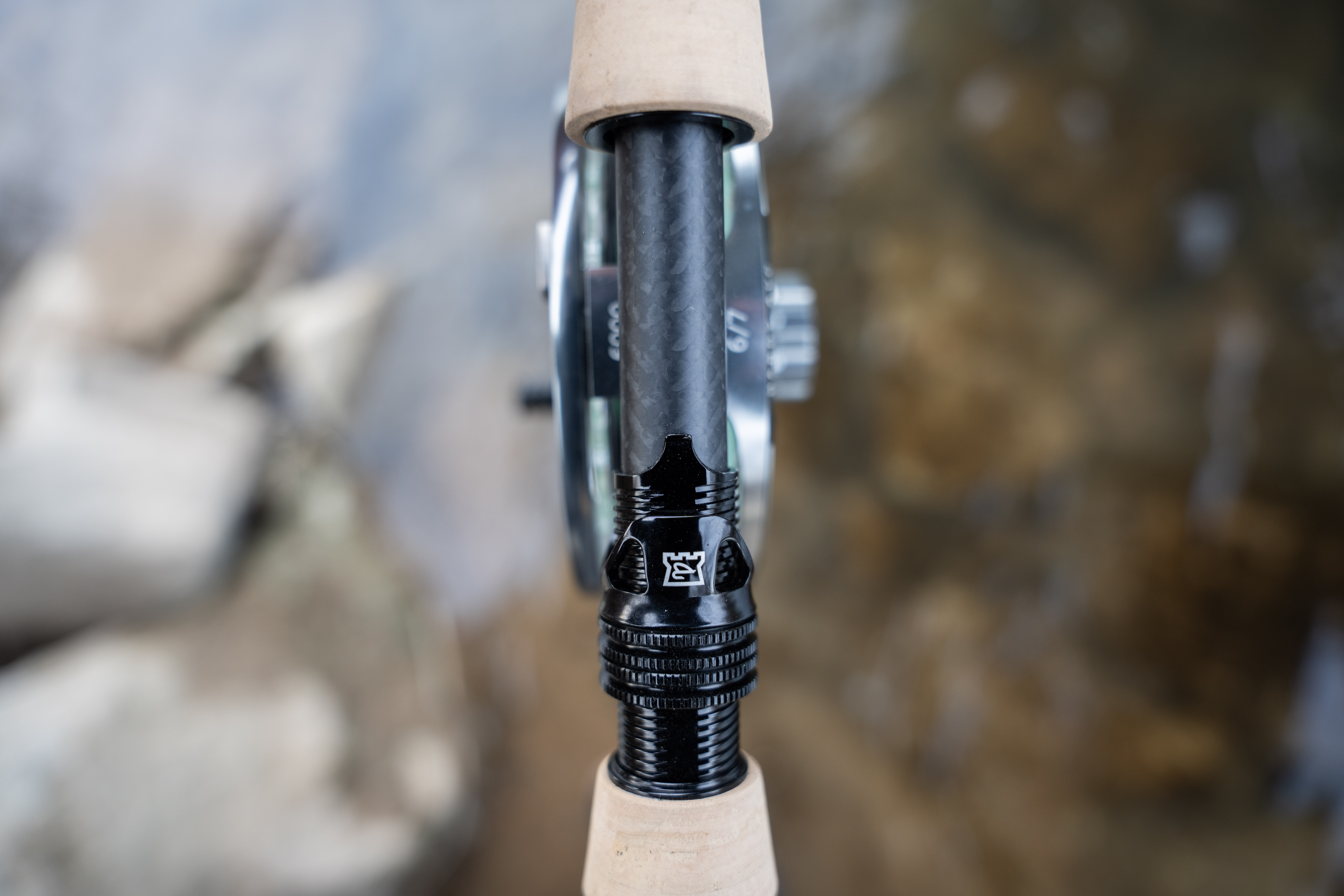 A shot of the unique reel seat on the Hardy Marksman fly rod.