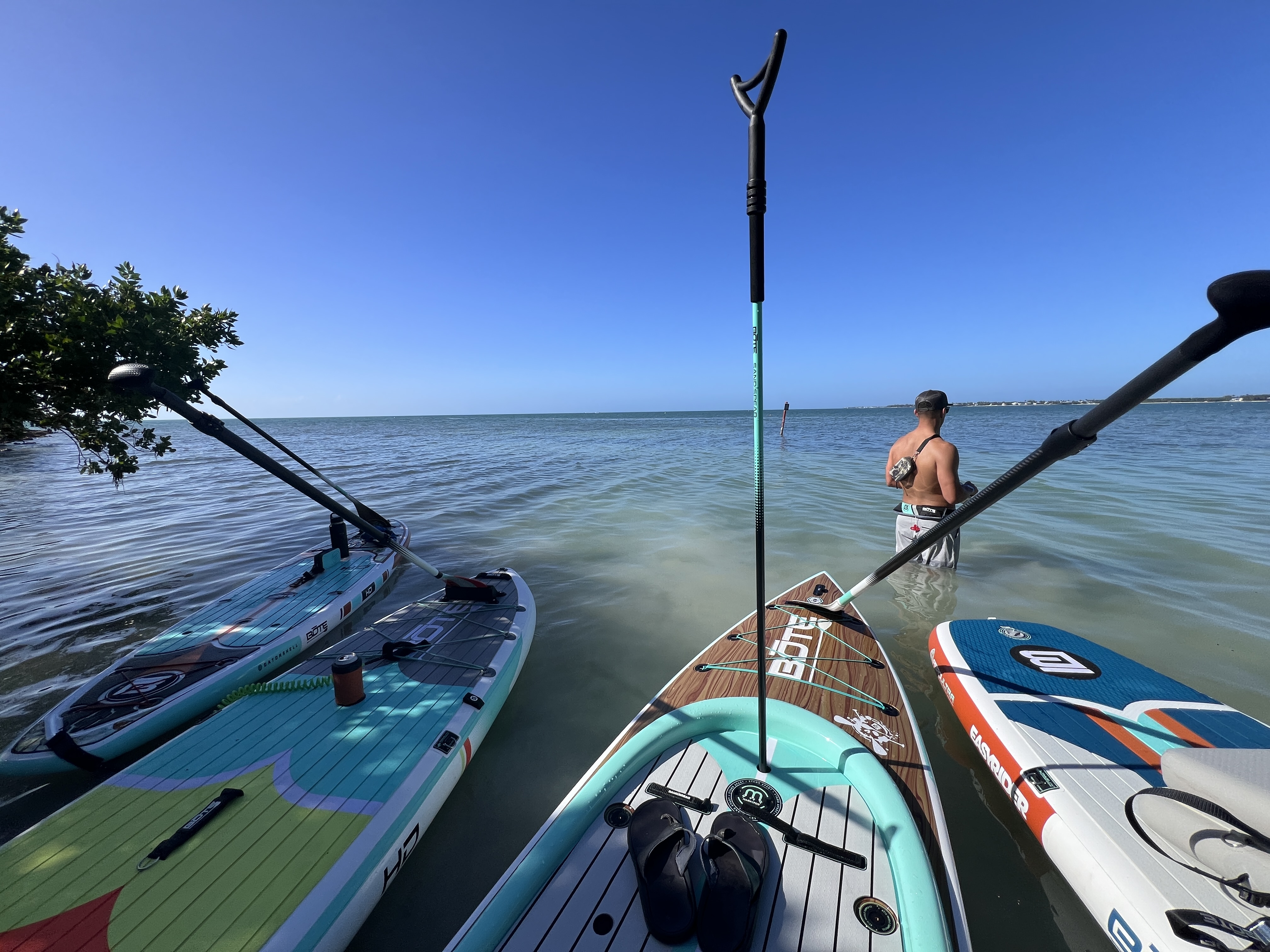 BOTE makes a sandspear that stakes out your SUP through an integrated hole, which can help park your SUPs along the coast or in the shade; (photo/Morgan Tilton)