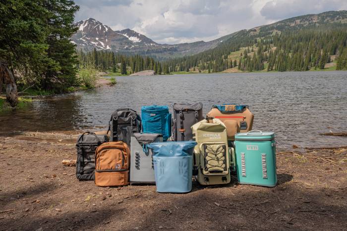 best backpack coolers sitting next to water