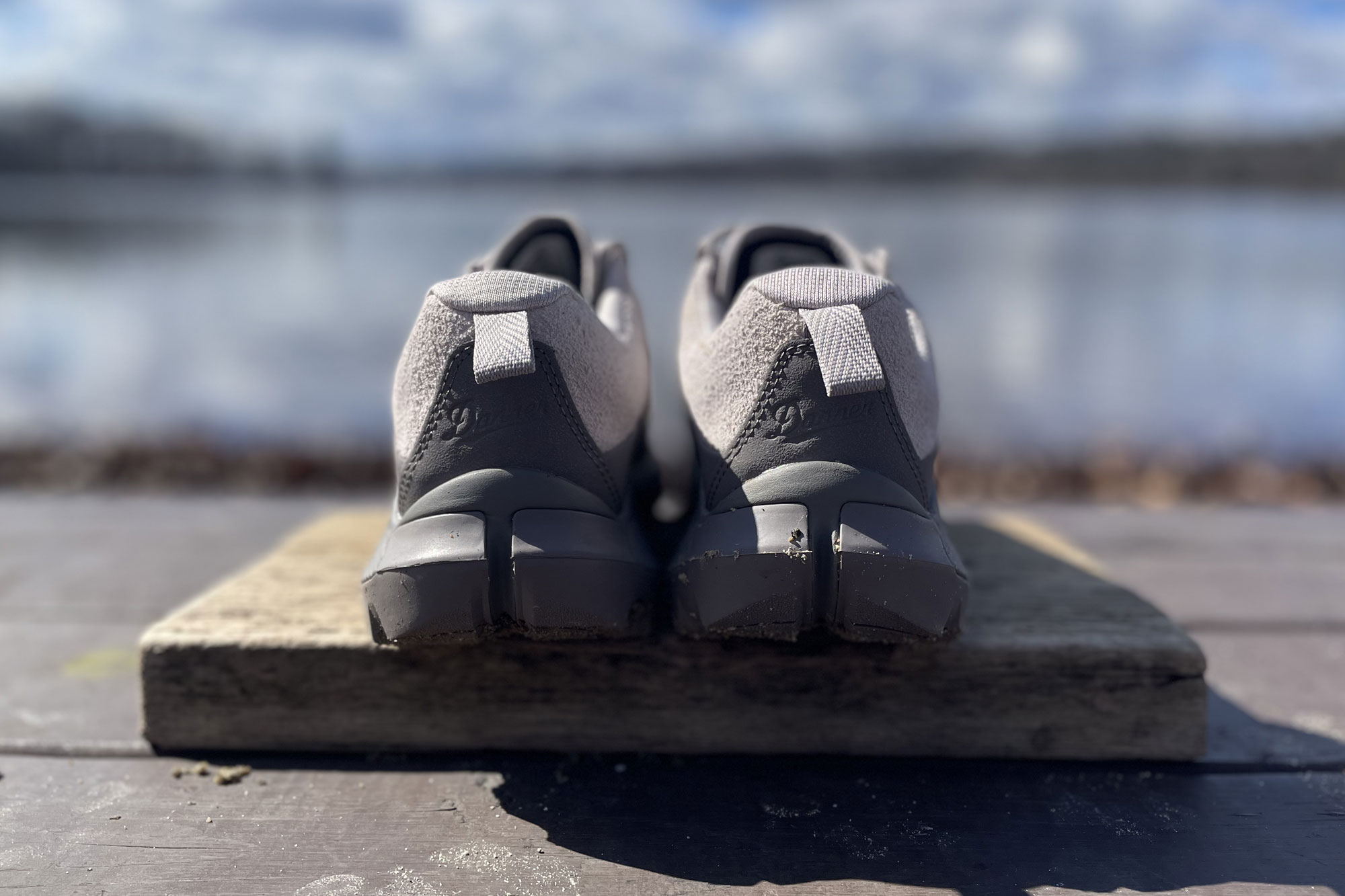 Danner’s MTN45 from behind against a body of water