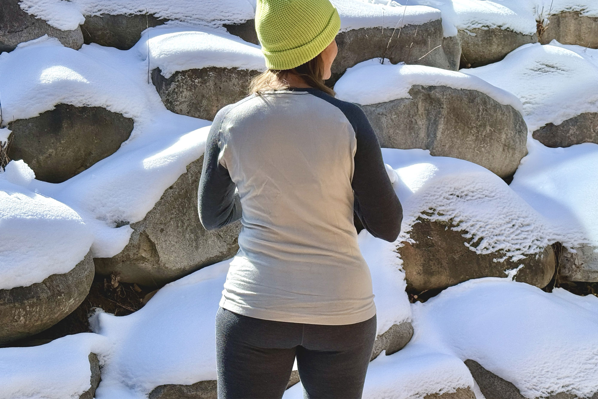 Ridge Merino Inversion Heavyweight Crew Base Layer Shirt and Leggings from the back
