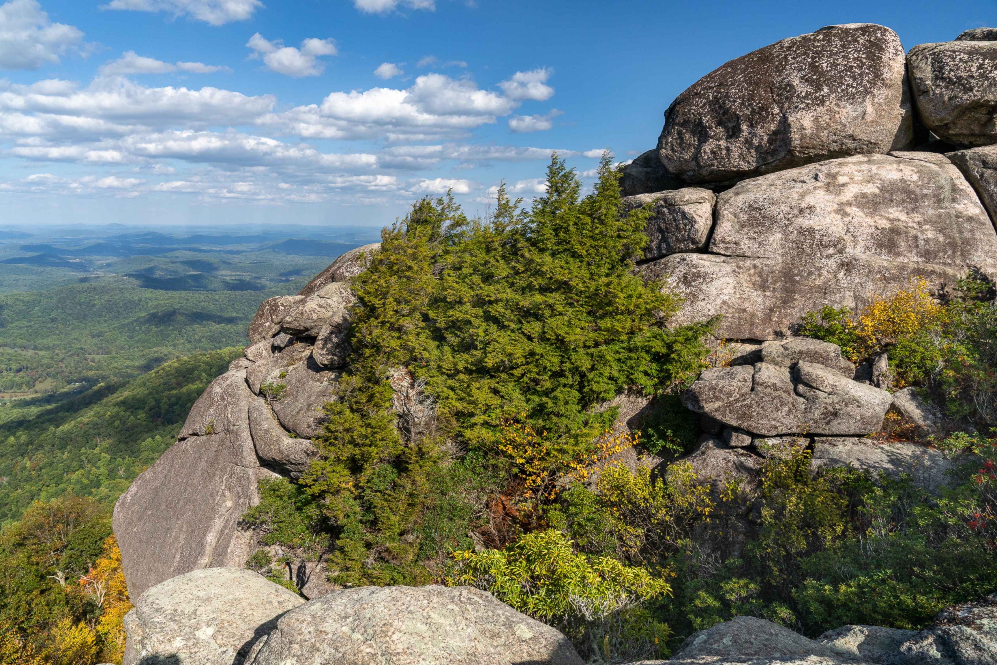 rocky overlook with blue skies