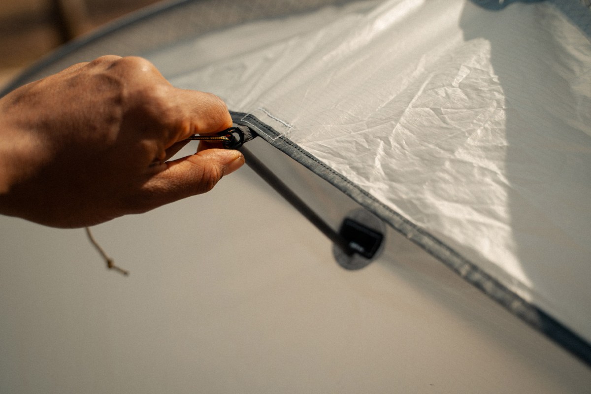 ArcDome 1 vent adjustment detail with hand tightening cord