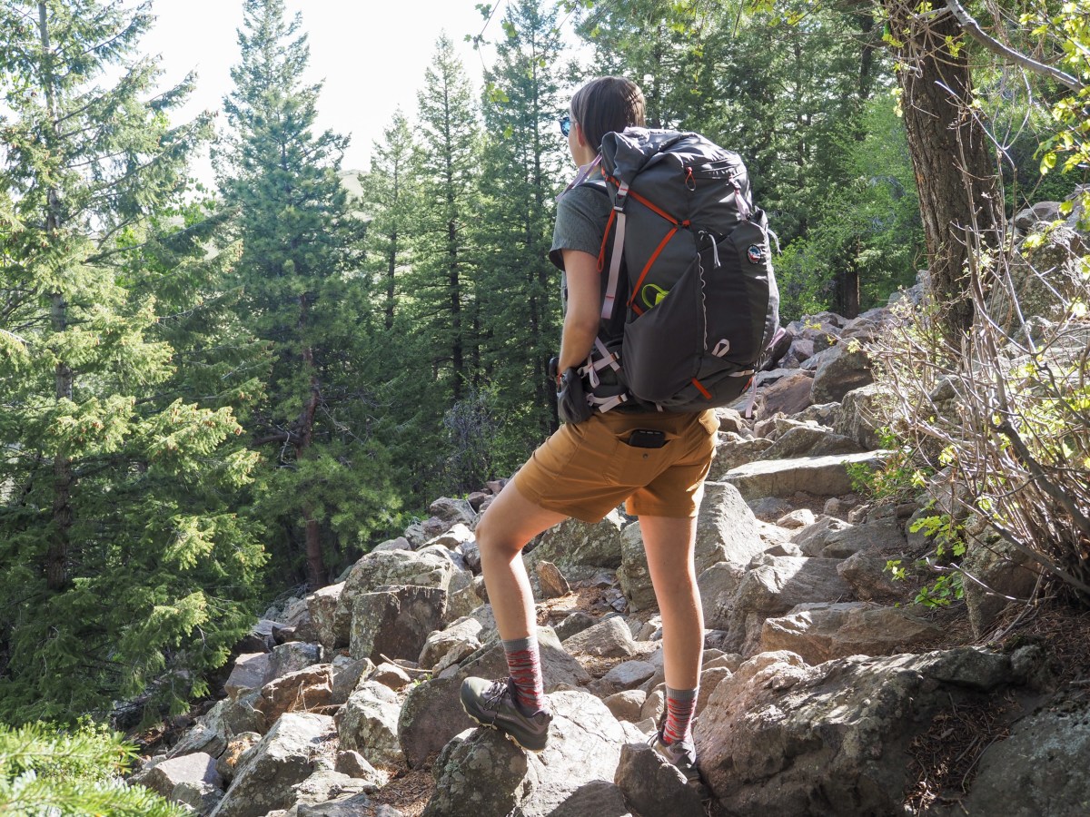 the author wearing the Big Agnes Sun Dog 45L ultralight pack