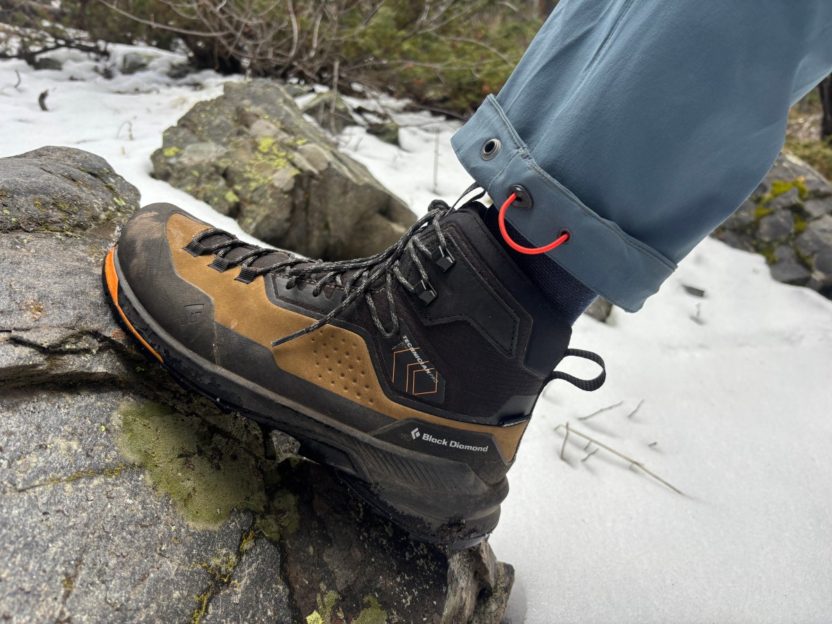 Black Diamond Alpine Light pants cuff for climbing