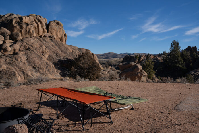 two camping cots in colorado during gearjunkie testing