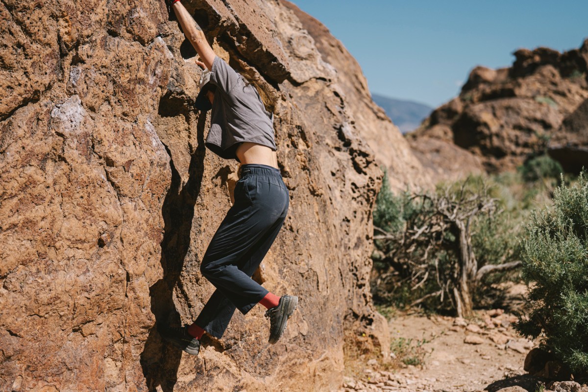 Black Diamond Sequence Pants being tested