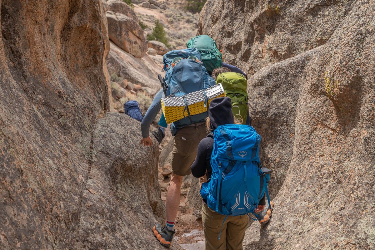 gearjunkie testers backpack with one carrying the ther-a-rest z lite sol foam sleeping pad
