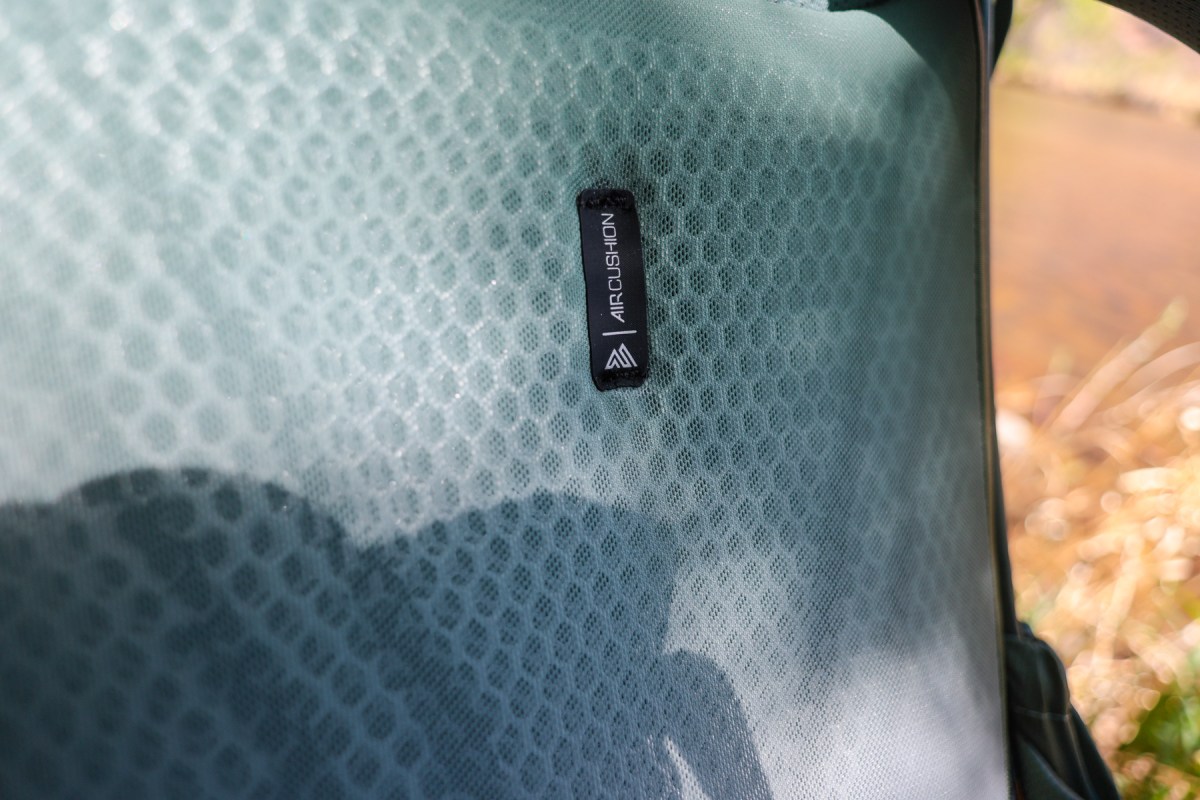 A close view of the AirCushion back panel on the Gregory Baltoro backpack