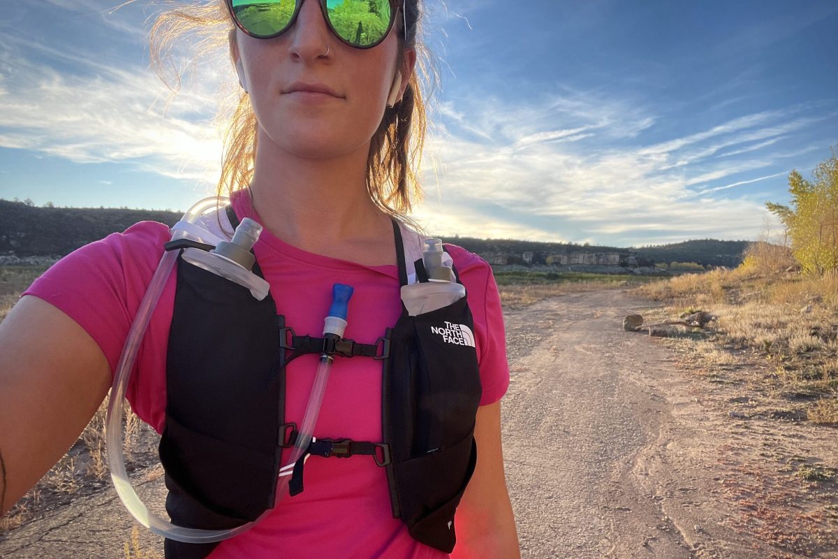 Bottle and Reservoir Set Up on a Running Vest