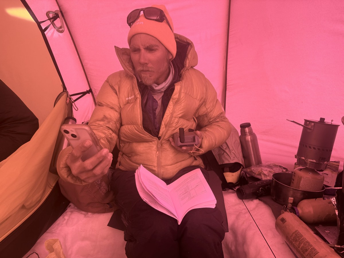 a mountain guide texts on the iridium go on denali