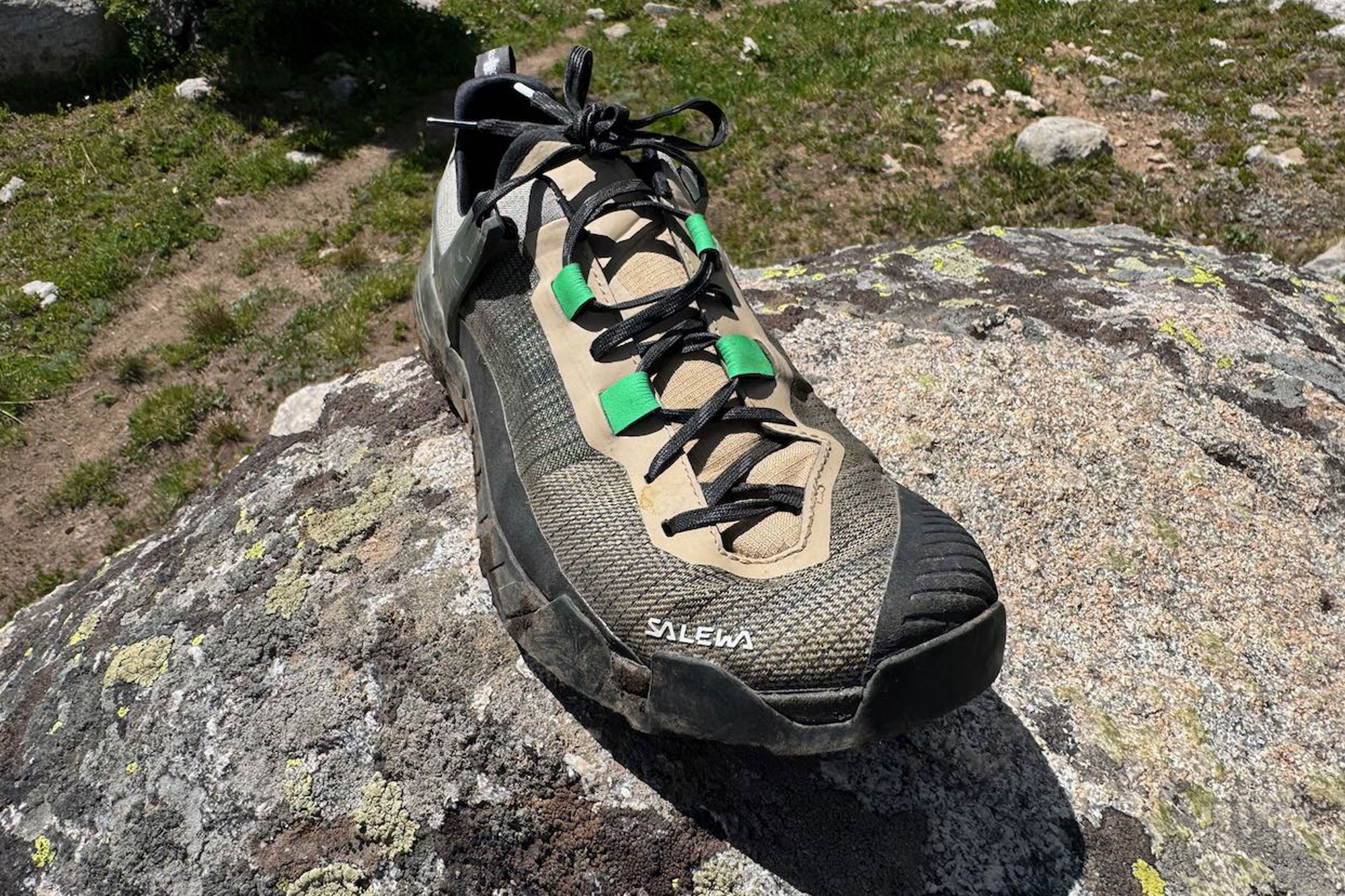 Salewa Wildfire NXT shoe on a rock
