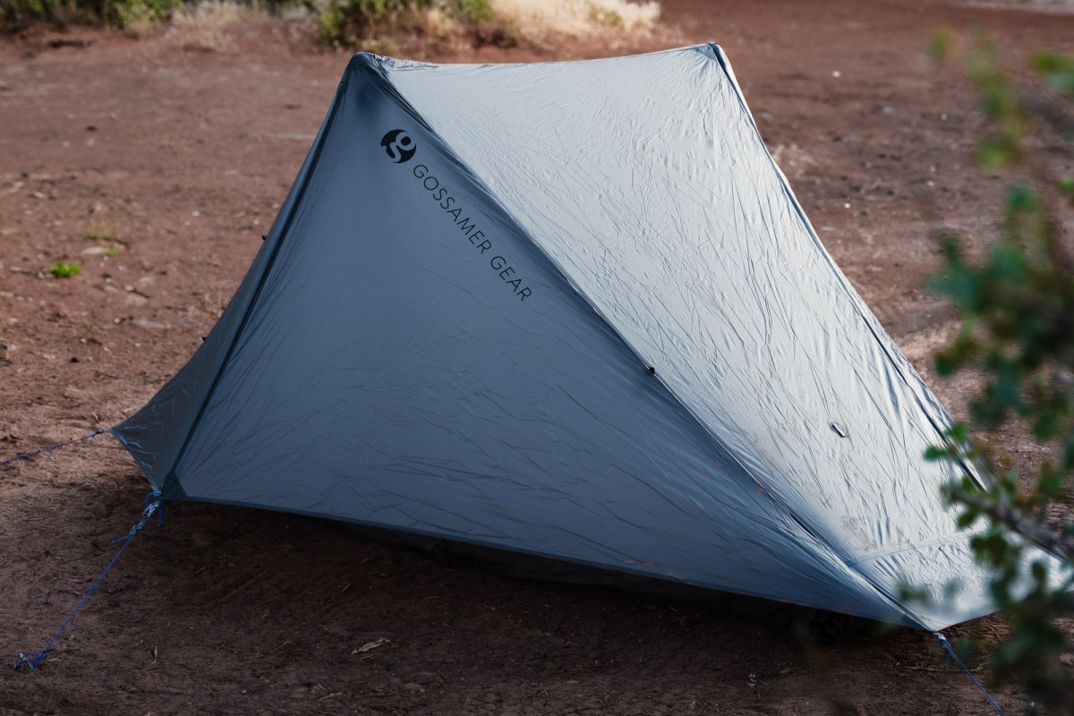 the gossamer gear the one shelter set up during gearjunkie testing in colorado