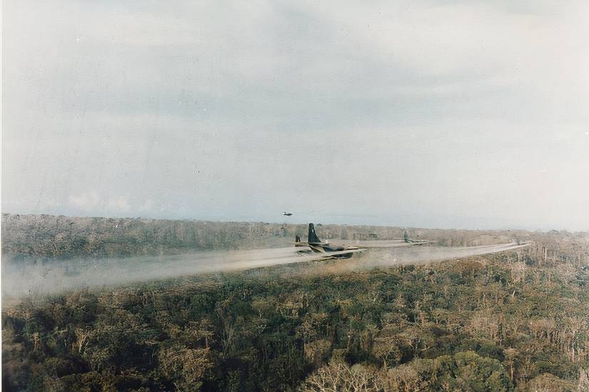 Agent-Orange-sprayed-from-US-C-123-planes-in-Vietnam