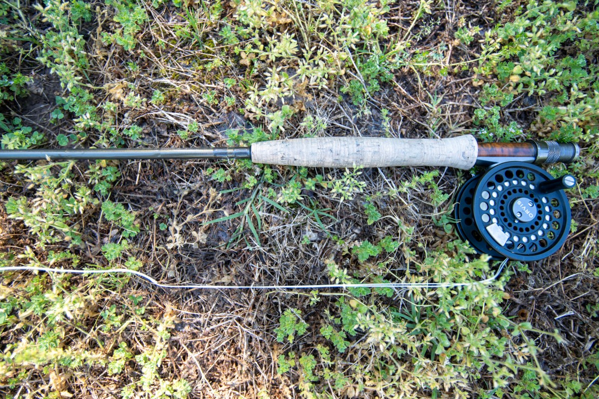 The first-generation Orvis Recon with an entire fly line cast off the reel.