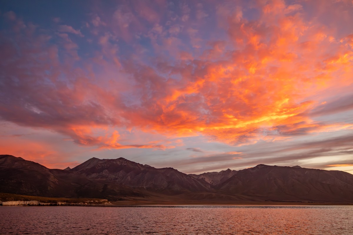 Colorful sky at Crowley Lake