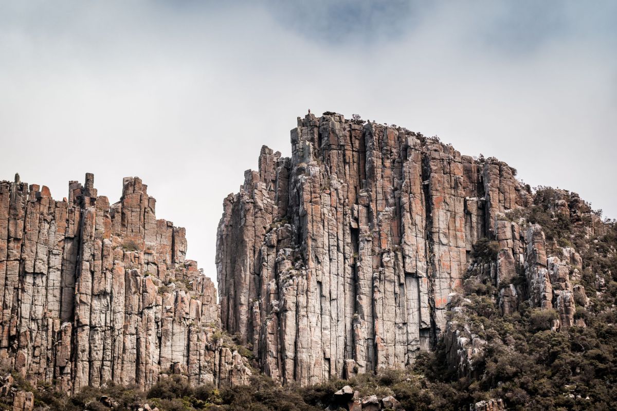 tall blocky cliffs