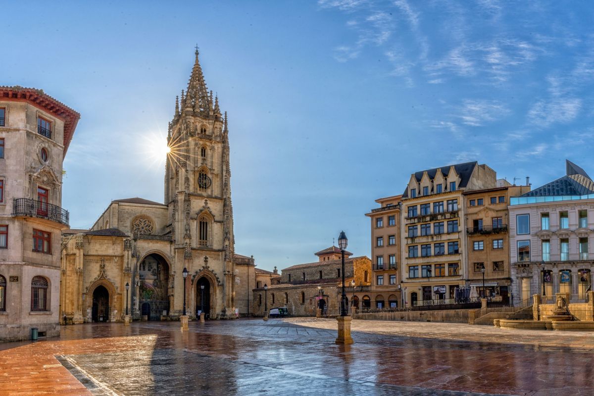city square with old architecture