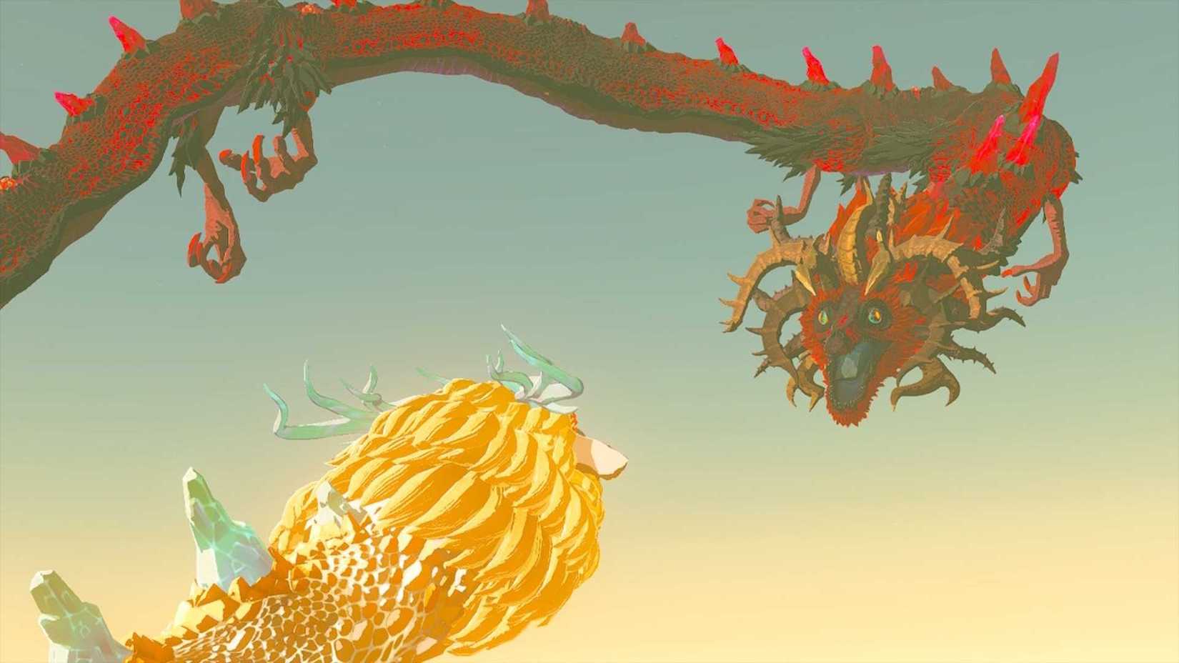 2 dragons facing off in The Legend of Zelda Tears Of The Kingdom (2023)