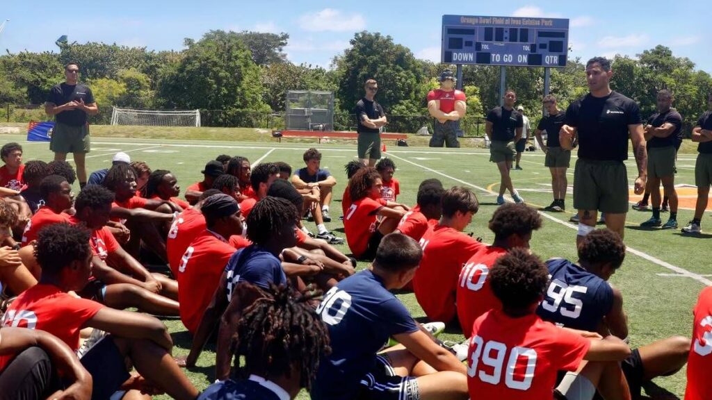 Free Football Camp Uses Marine Corps Training to Build Future Leaders Free Football Camp Uses Marine Corps Training to Build Future Leaders