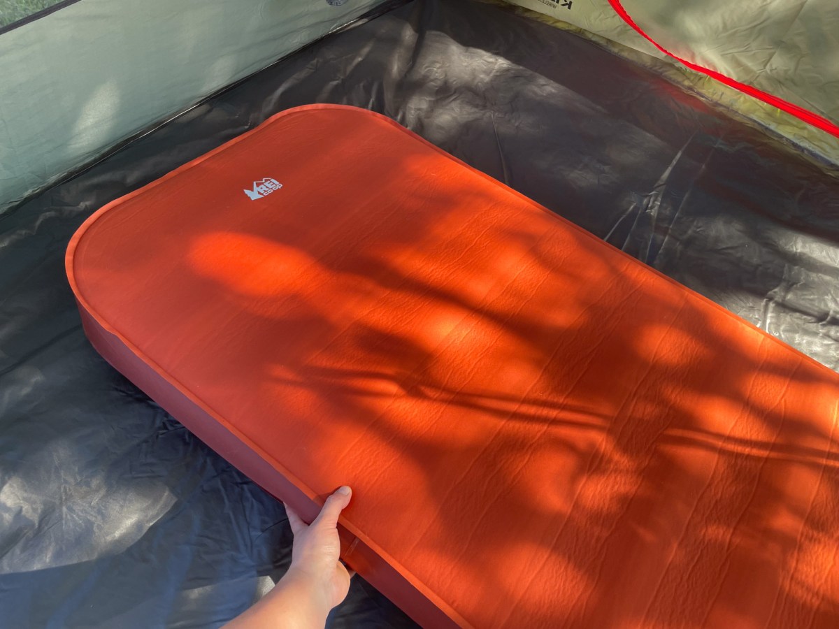 the rei westward dreamer camp bed in tent showing thickness