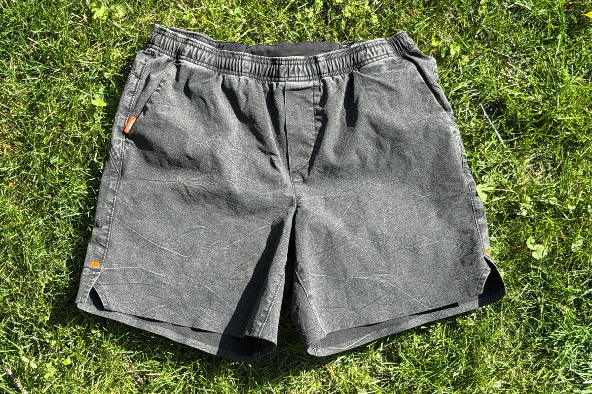 Ripton Trail Daemon shorts displayed on green grass