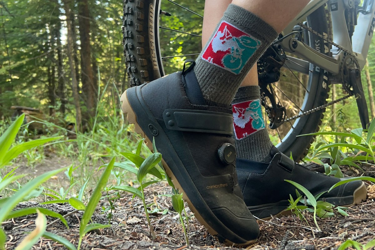 Stamp Trail BOA shoes with dial closure and ankle straps in a forest setting
