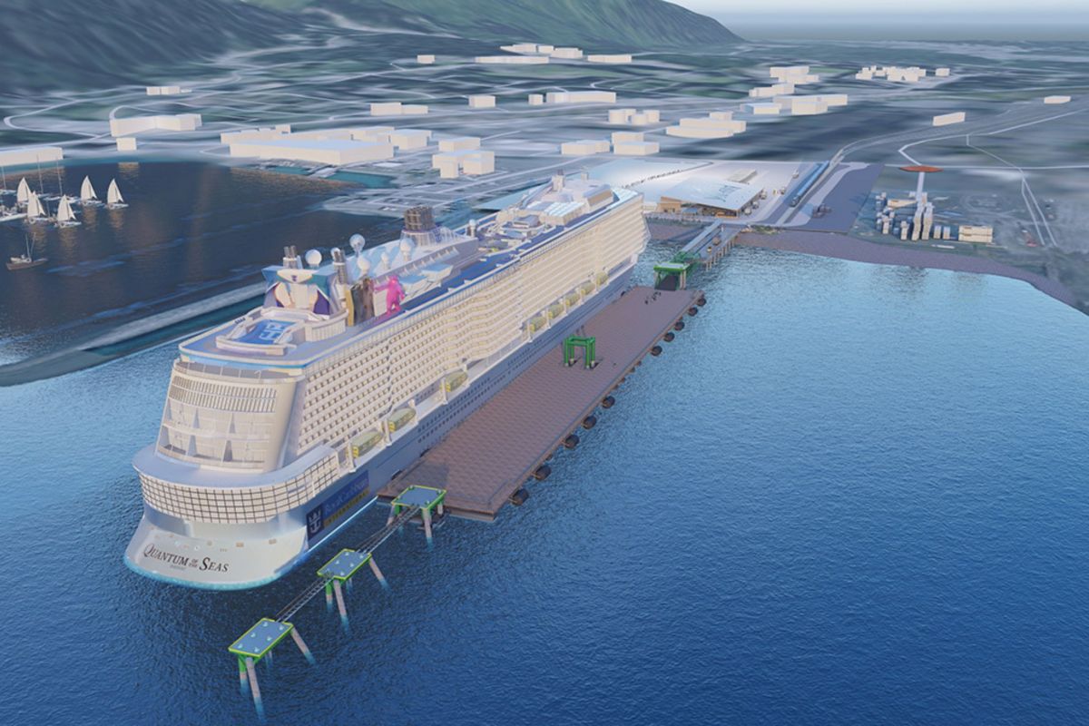artistic rendering for cruise ship terminal