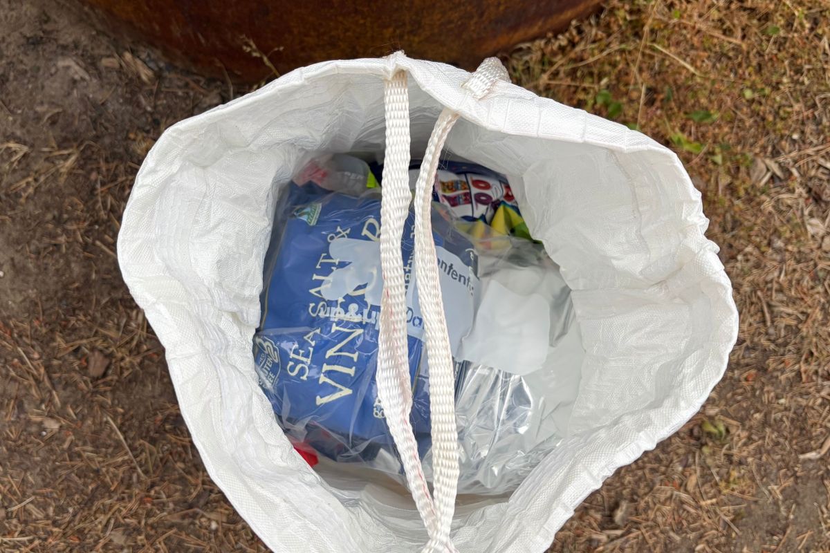 bag open with food