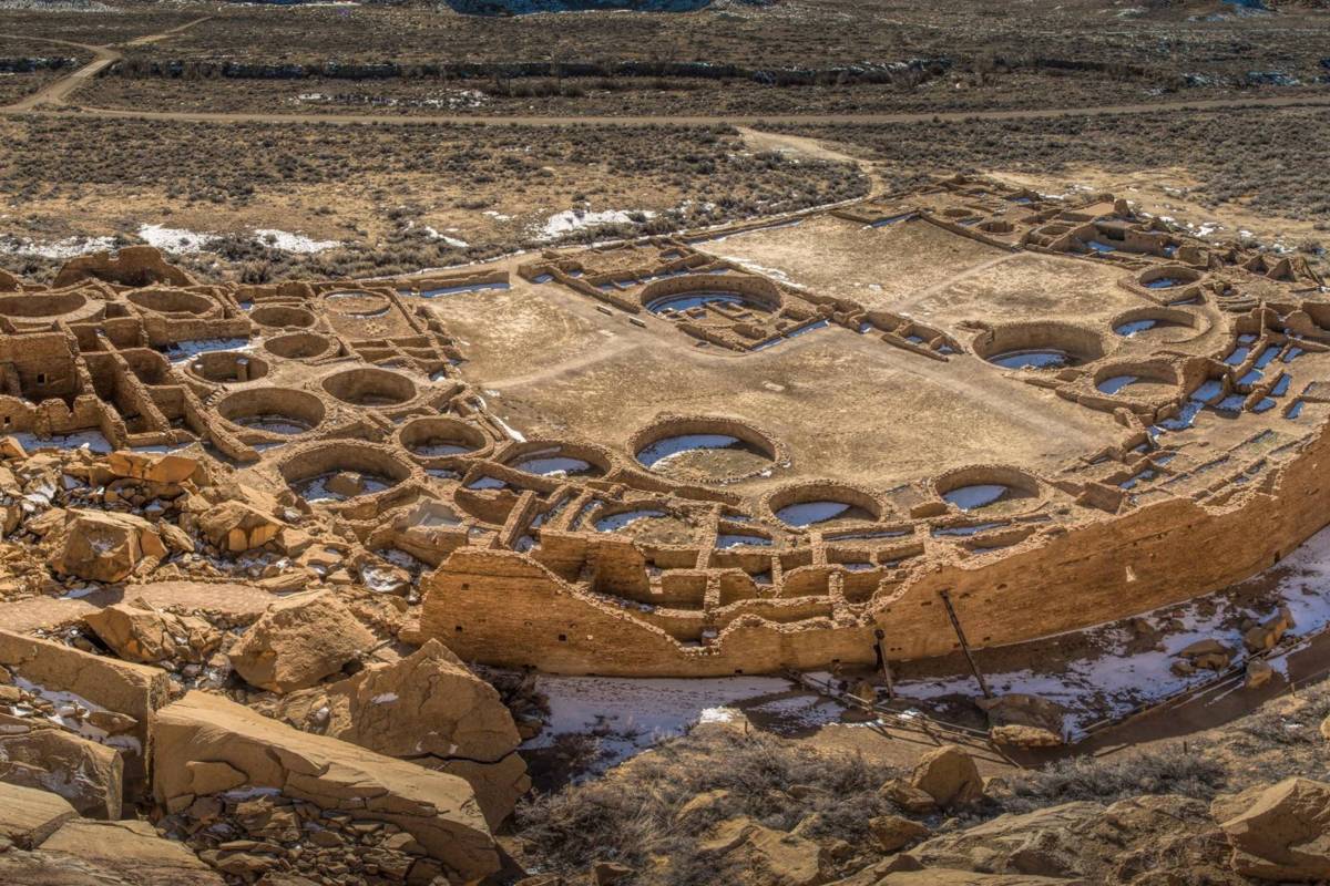 aerial photo of ancient ruins