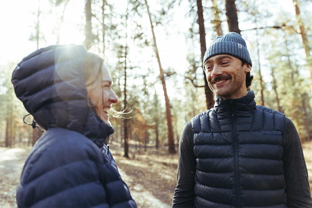 smartwool winterloft hooded jackets on models