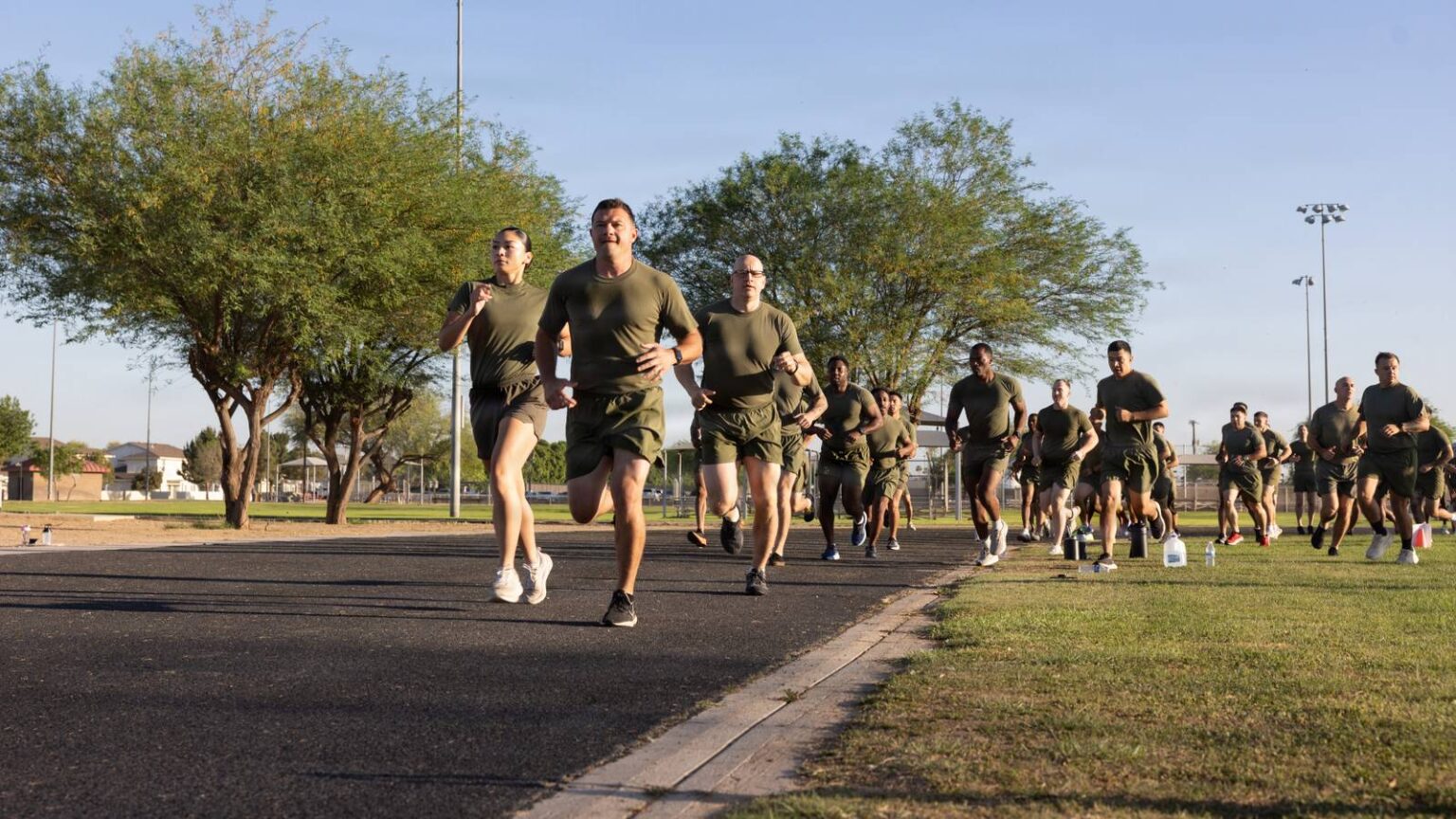 Group Track Day to Train for Pushups, Planks and Running