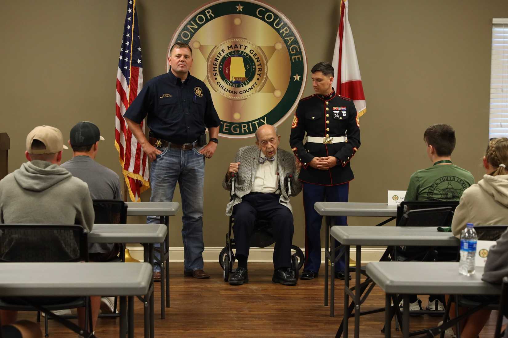 Marine Recruiter Visits one of the Oldest Living Marines
