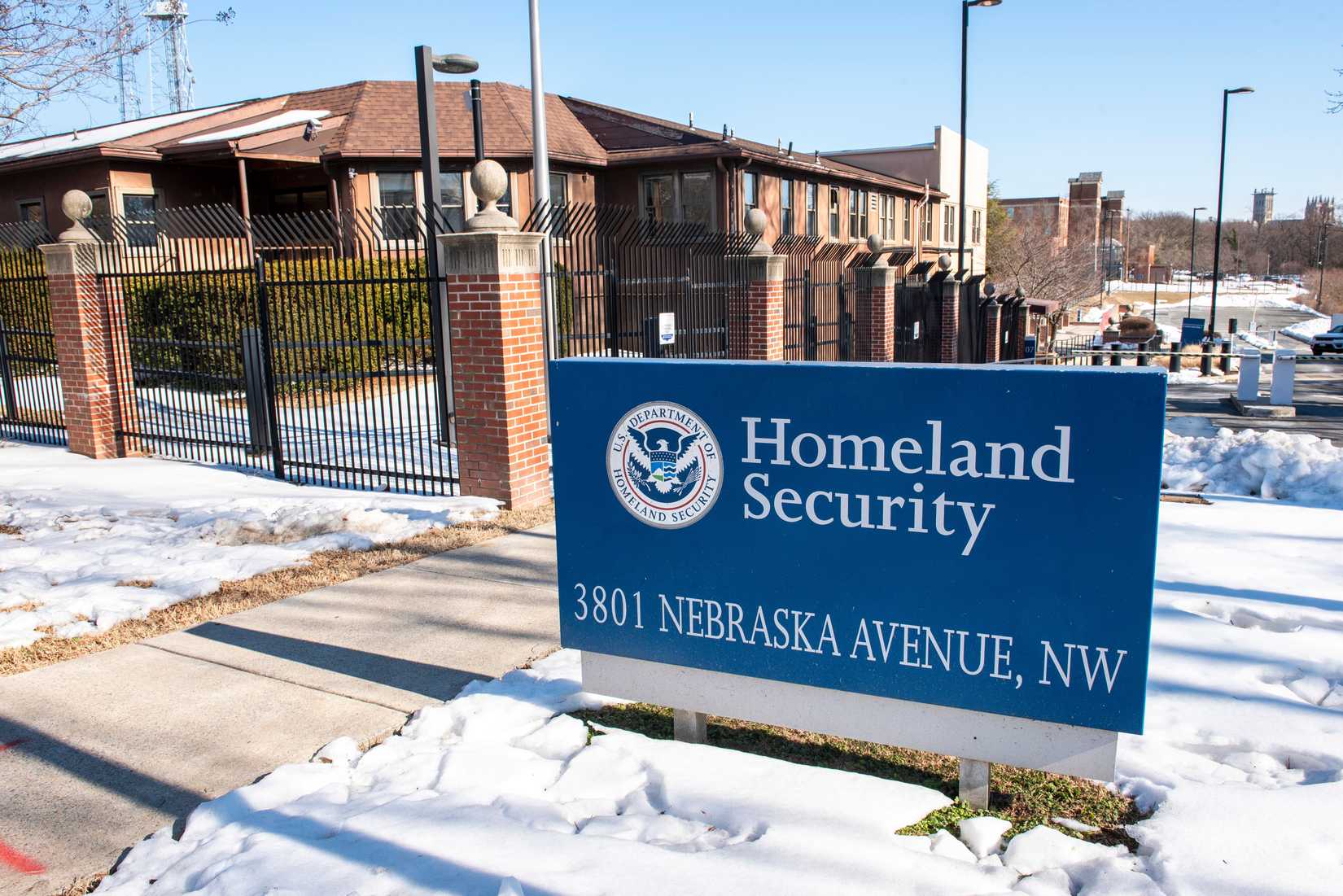 A Department of Homeland Security (DHS) facility is seen in Washington, Friday, Feb. 13, 2026. (AP Photo/Cliff Owen)