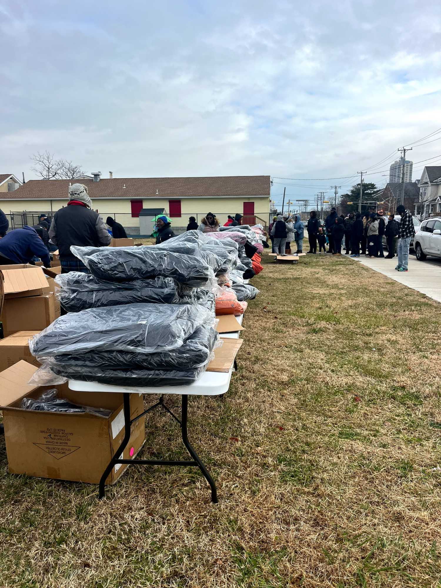 Coats giveaway in Atlantic City, N.J. sponsored by Ocean State Job Lot discount retailer. (OSJL).