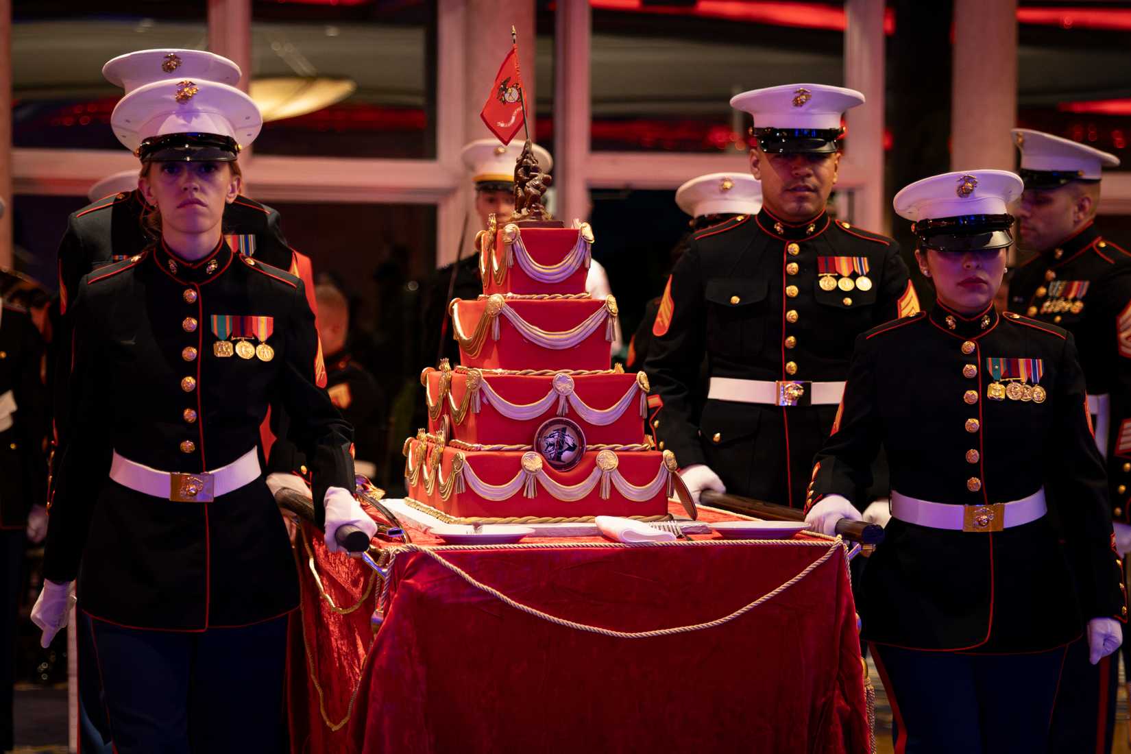 Elaborate Marine Corps birthday cake